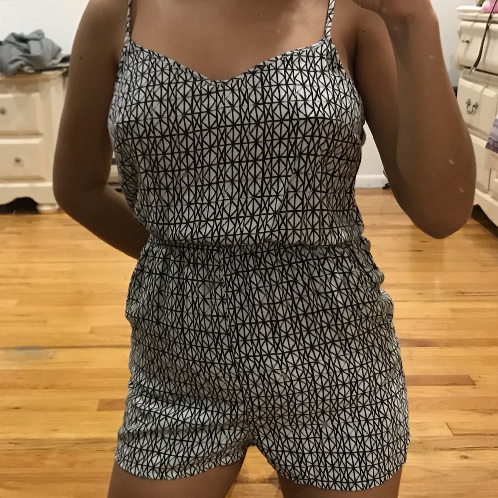 black & white romper